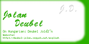 jolan deubel business card